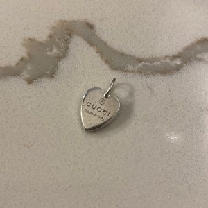Authentic Preowned Gucci 925 Sterling Silver Mini Heart Charm